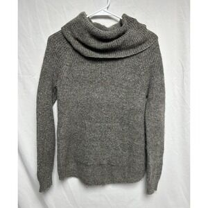 Preswick & Moore Wool Blend Cowl Neck Sweater Kangaroo Pouch Heather Gray Size S
